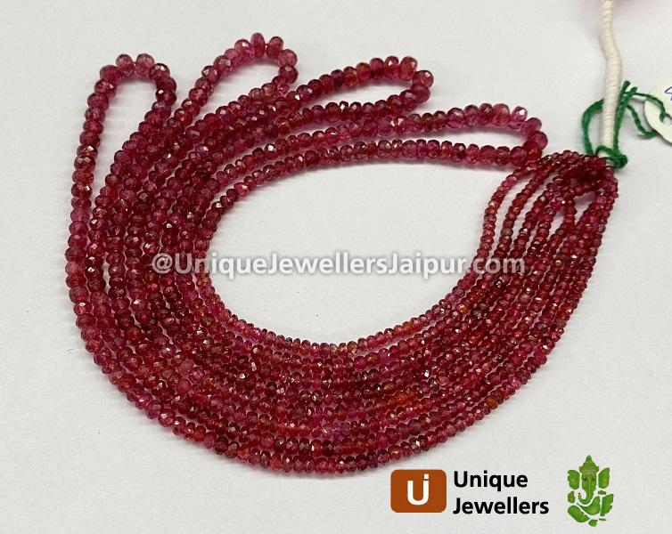 Red Spinel Faceted Roundelle Beads